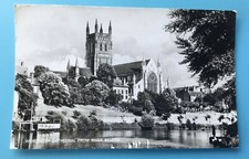 Postcard Worcester Cathedral From The River Severn  Real Photograph  Unposted