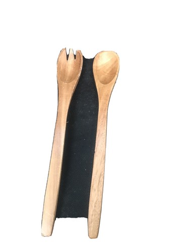 Wooden cutlery spoon and fork - wooden,
