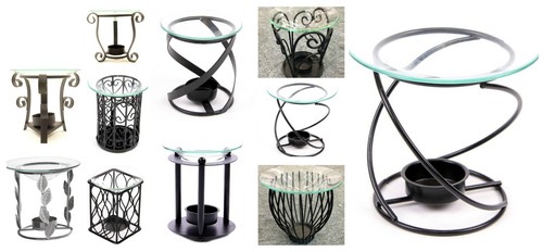 Metal oil burner black ivory - metal,