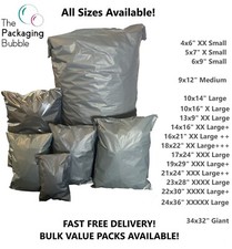 Grey Postage Mailing Bags Strong Cheap Plastic Poly Postal Self Seal Parcel Size