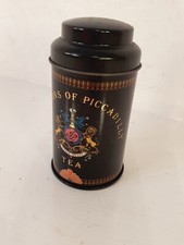 Jacksons Of Piccadilly Empty Tea Tin 4" High In Black
