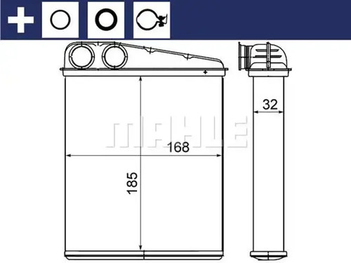 Heater core brazed cooling - heater,