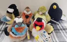 x6 RSPB Wild Republic K&M Bird Toy Bundle Bluethroat Robin Greenfinch Great Tit