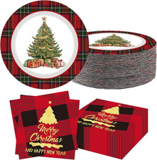 40 PCS Christmas Plates Dinner