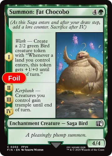 Summon fat chocobo - summon:, (foil)