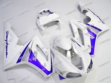 For 09-12 Triumph Daytona 675 White Blue ABS Injection Mold Bodywork Fairing Kit