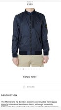 Stone Island Navy Membrana TC Bomber Jacket Size M