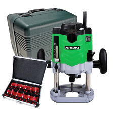 Hikoki M12VEJ6Z 1/2" Variable Speed Plunge Router 110V/1570W With 12 Piece Set