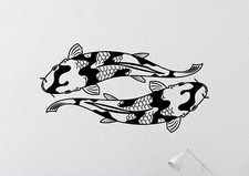 Swimming Koi Fish - Sticker Vinyl Decal Pond Carp Design Home Wall Art