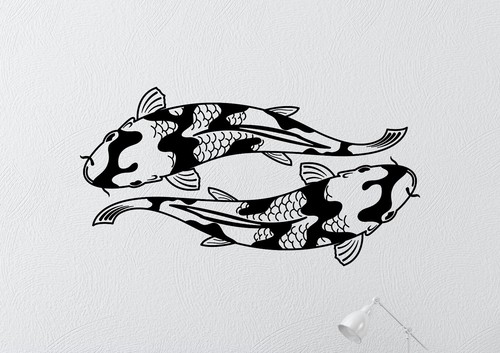 Swimming koi fish sticker - swimming,