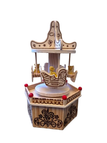 Handmade wooden carousel - carousel, music