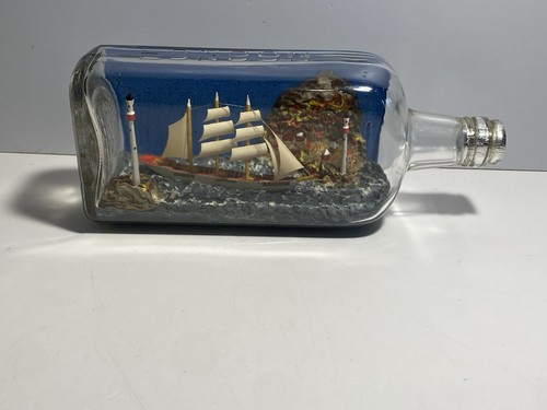 Vintage ship glass bottle - vintage, in