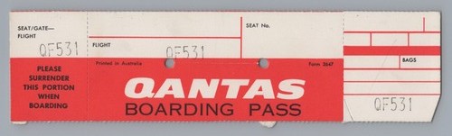 Qantas boarding pass blank - boarding,