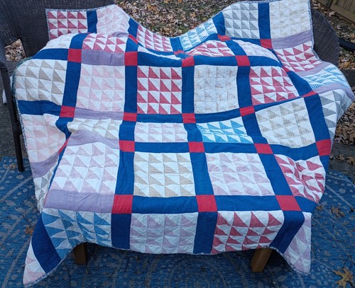 Vtg american cotton quilt half - quilt,