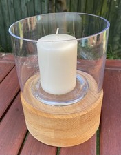 Glass Hurricane Lamp With