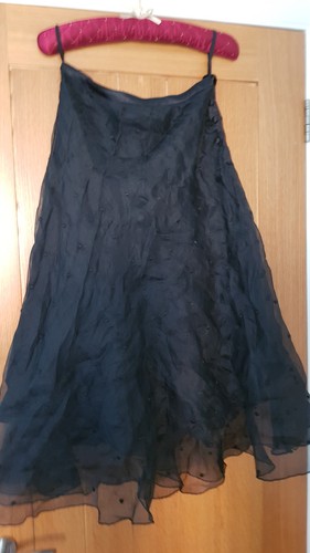 Women black evening skirt - black,