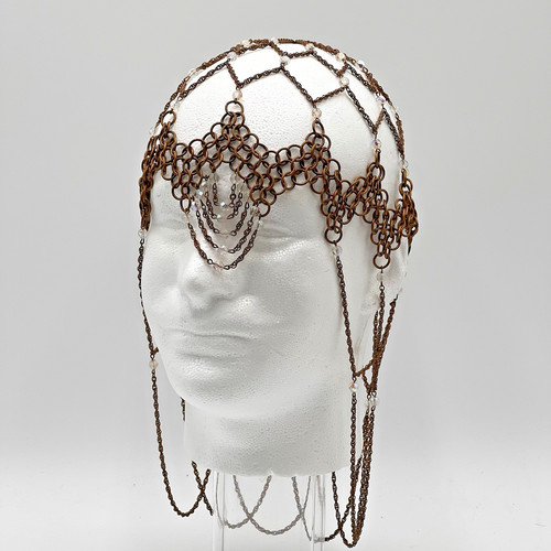 Chainmaille headdress with - headdress,