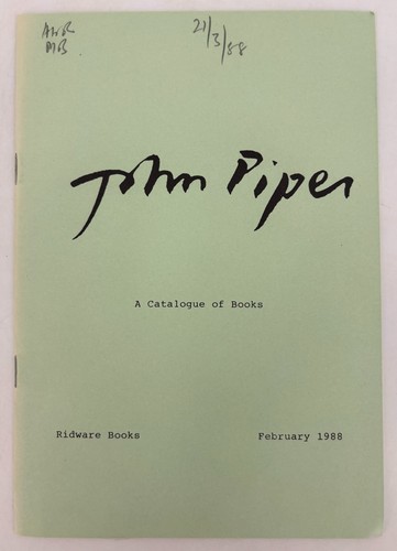 John piper catalogue of - catalogue,