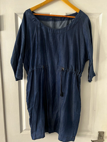 Zara basic blue denim mini - blue,