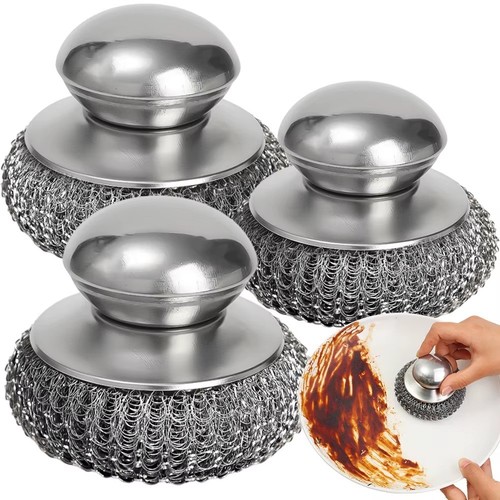 Stainless steel pot brush - stainless,
