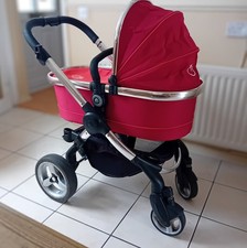 Icandy Peach 4 Pram chassis & cot + mattress with under basket - Tomato colour
