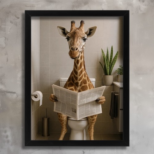 Giraffe bathroom wall art - bathroom,