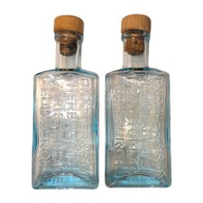 D. NAPIER Antique Glass Apothecary Medicine Herbalist Bottle Blue Glass 5 Inch