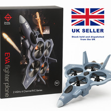EVA Fighter Jet RC Drone 4 Fan Quadcopter 2.4GHz Remote Control Plane Realistic