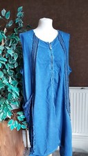 SARAH SANTOS Denim Blue Long Layering Lagenlook Dress size 20-22