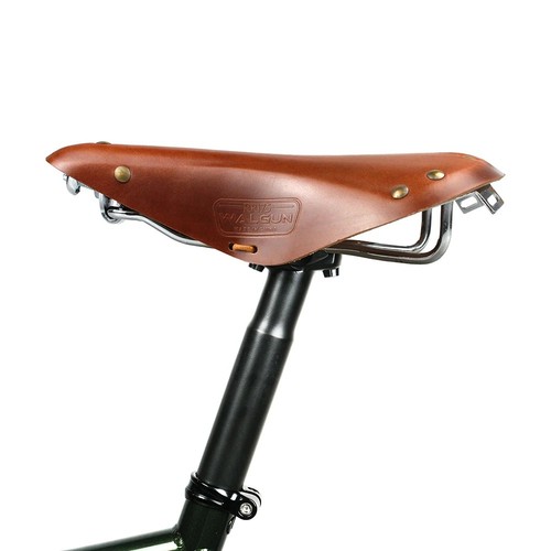Retro bike saddle soft - , leather