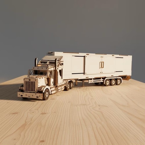 Heavy truck trailer wooden - , &