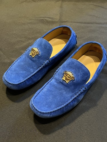 Rare versace blue suede - versace,