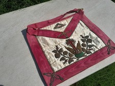 Antique Masonic Regalia  Embroidered Apron Toye & Co.Ltd. Collector Display