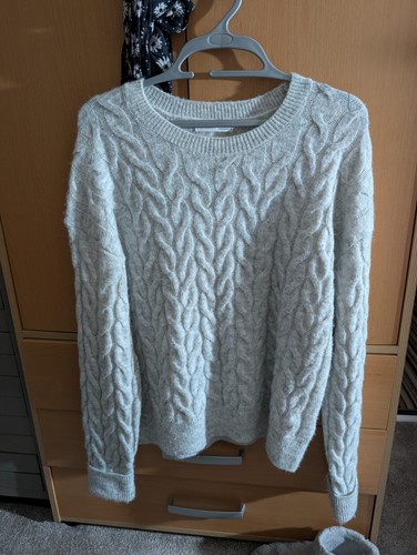 Women grey cable knit wool - cable,
