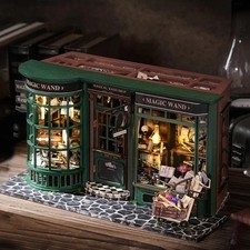 Magic Shop DIY Miniature Dollhouse Kit w/ Furniture Retro Roombox Gift for Kids