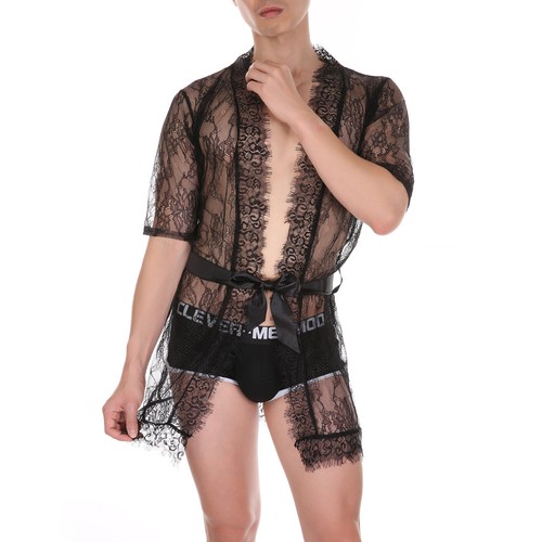 Men robe bathrobes lace sexy - lace,