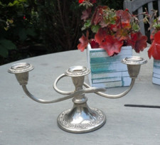 Heavy Silver Plated 3 arm Candelabra by Grenadier England.