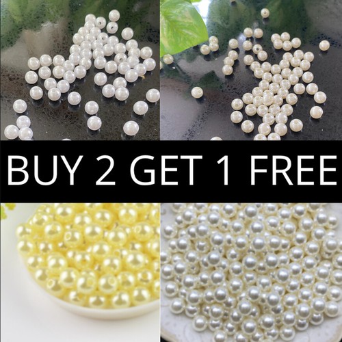 500 cream white faux pearl - white,
