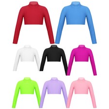 UK Girls Long Sleeve Crop Tops