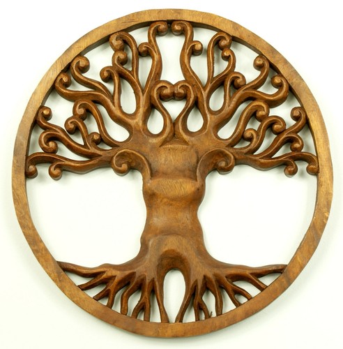 Tree life wall wood - wall, carving