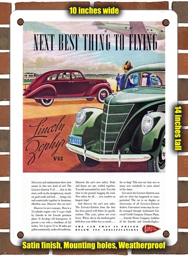 Metal sign 1937 lincoln - metal,