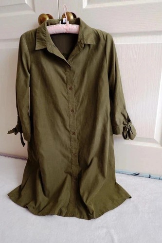 Long shirt mini dress - shirt, khaki