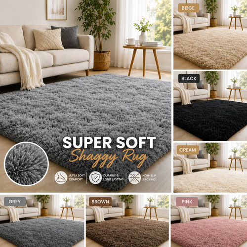 Fluffy rugs anti slip large - rugs, anti-slip