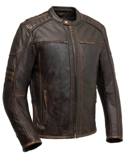 Men leather motorcycle - men's,