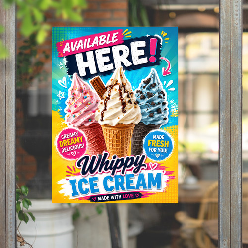 Ice cream sold - cream, here