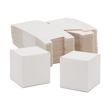 100pcs White Party Gift Boxes with Lids 7.7 x 7.6 x 7.6 cm RRP £41