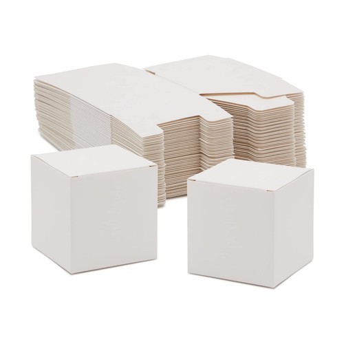 100pcs white party gift boxes - white,