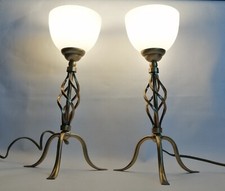 Vintage Pair Of Brass Twisted