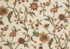 CREWEL EMBROIDERED ORGANZA FABRIC 