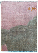 89 x 62cm Vintage Handmade Afghan Carpet Door Bath Mat Small Oriental Wool Rug